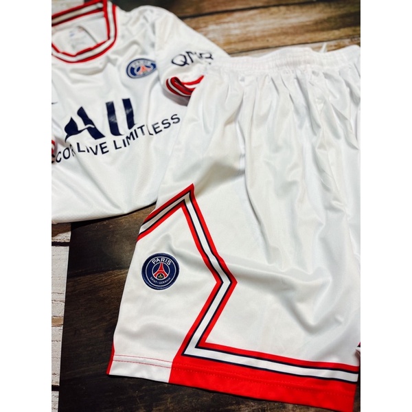 Set Bộ Quần áo thể thao bóng đá nam nữ clb psg vải thái mịn clb psg áo trắng quần trắng logo thêu
