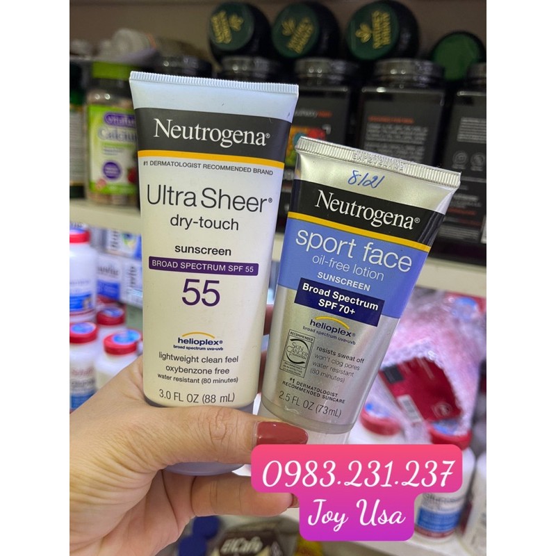 Neutrogena Sport Face Oil-Free Lotion SPF 70 Kem chống nắng dành cho người chơi thể thao