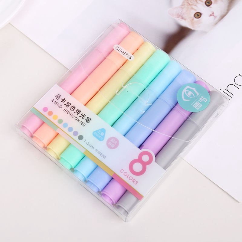 [Mã LIFEBOOK1 giảm 30K đơn 150K] VĨ 8 Bút Dạ Quang Highlighter Pastel Chosch - H716 - Nhiều Màu Sắc [Siêu Phẩm 2021]