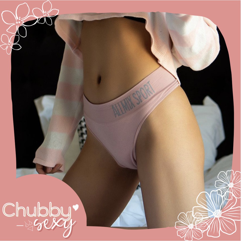 Quần Lót Nữ Lọt Khe Allmix Sport Sexy - Quần Lót Lọt Khe Thể Thao Chất Cotton Co Dãn Cạp To - QLK01-Chubby.Sexy