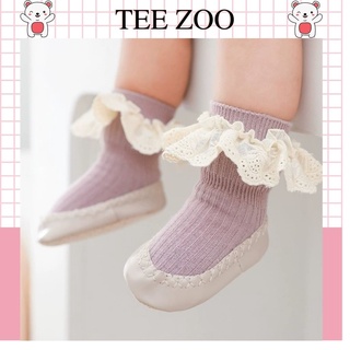 Giày tất tập đi chống trơn trượt viền ren cho bé SHIN SHOP T07