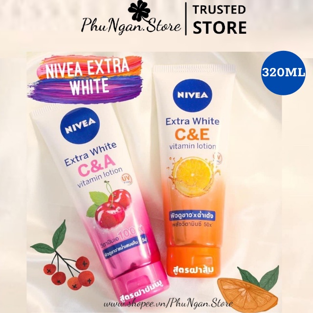 Sữa Dưỡng Thể Nivea Extra White C&E Vitamin Lotion trắng da dưỡng ẩm Thái Lan 320ml | BigBuy360 - bigbuy360.vn