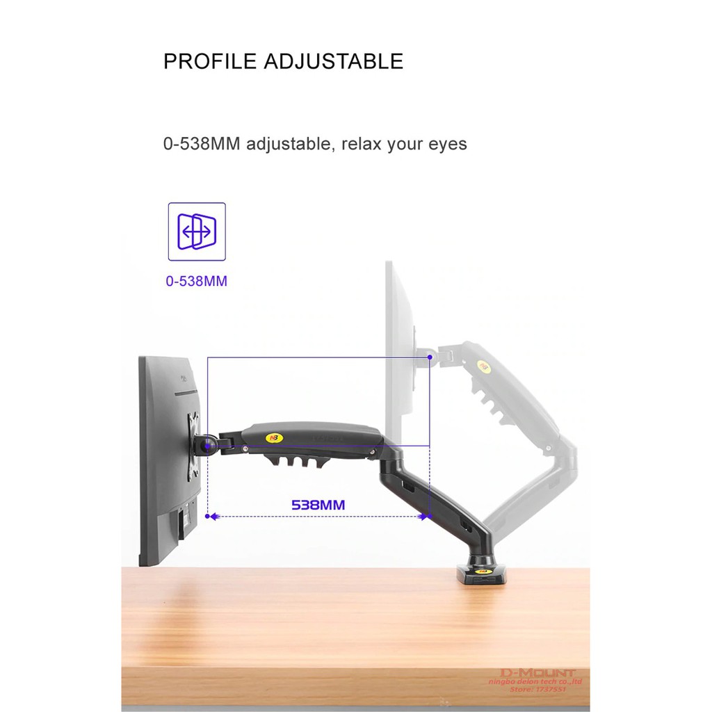 Giá treo màn hình máy tính nb f80 19 - 30 inch tải trọng 9kg