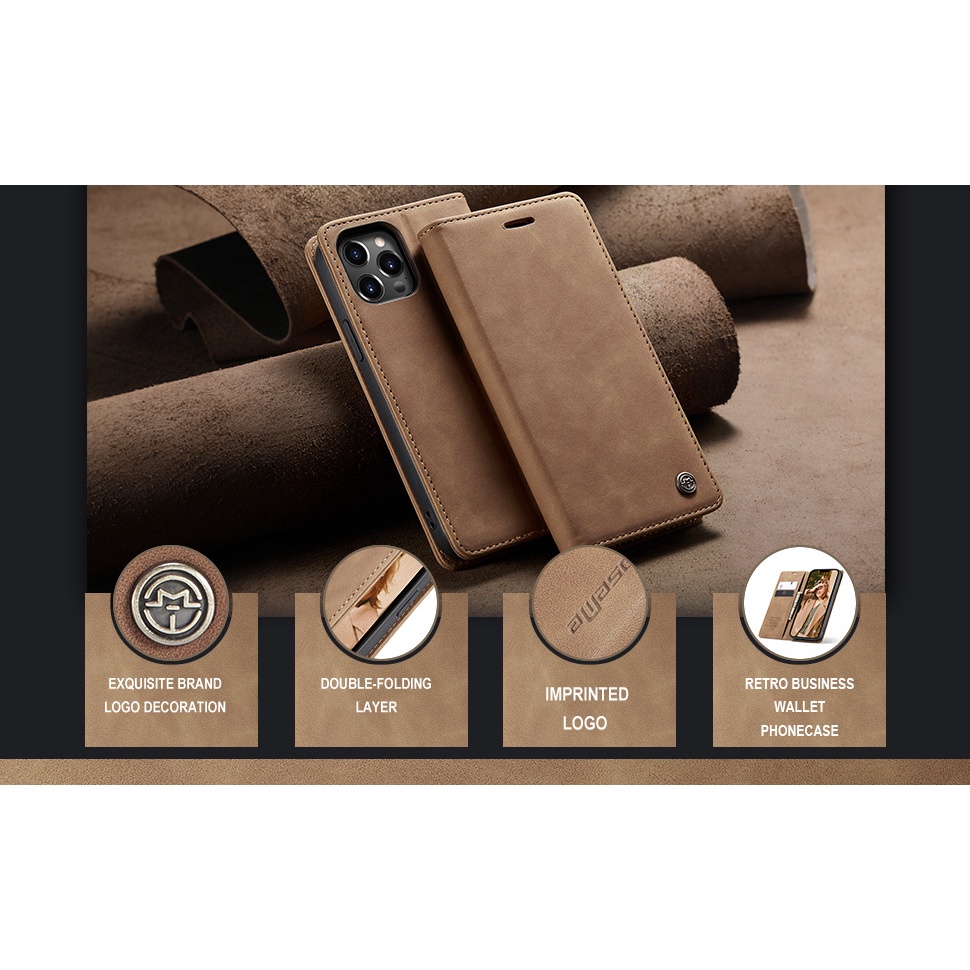 Bao da dành cho iPhone 11/11 pro/11 Pro Max dạng ví chính hãng Caseme