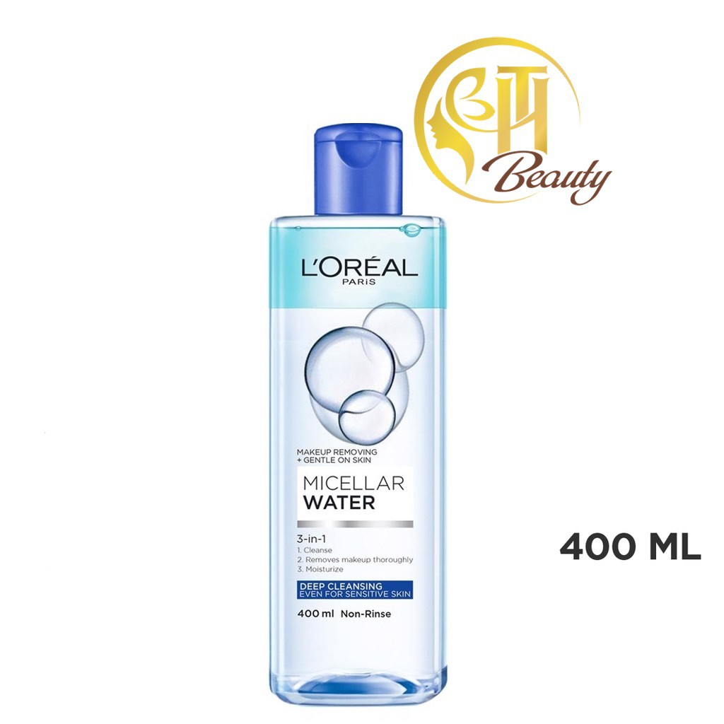 [CHÍNH HÃNG] Nước tẩy trang cho mọi loại da L'Oreal Paris 3-in-1 Micellar Water 400ml - HTbeauty