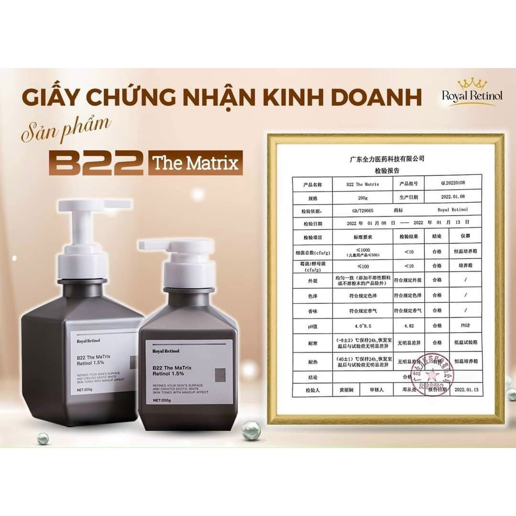 ROYAL RETINOL B22 THE MATRIX KEM Ủ KÍCH TRẮNG BODY RETINOL 1.5%