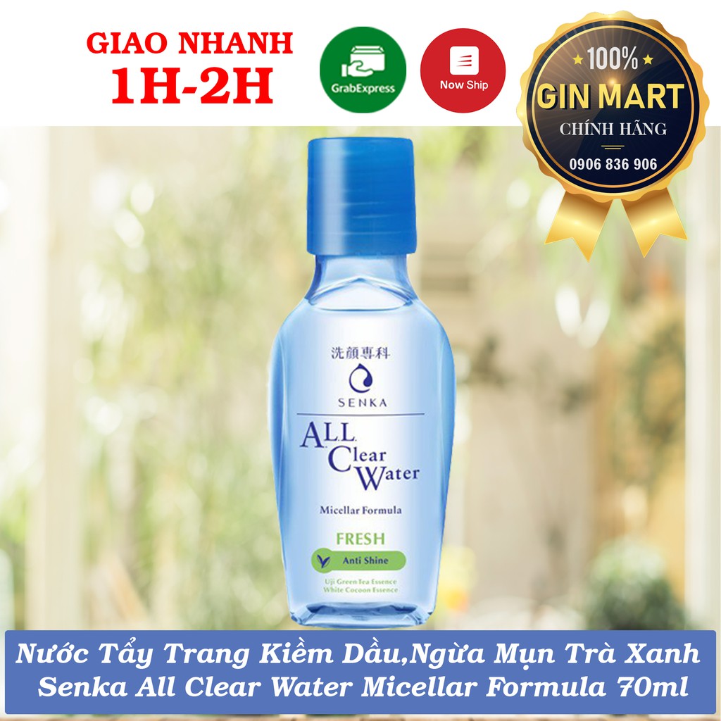 Nước Tẩy Trang Kiềm Dầu,Ngăn Ngừa Mụn Trà Xanh Senka All Clear Water Micellar Formula 70ml