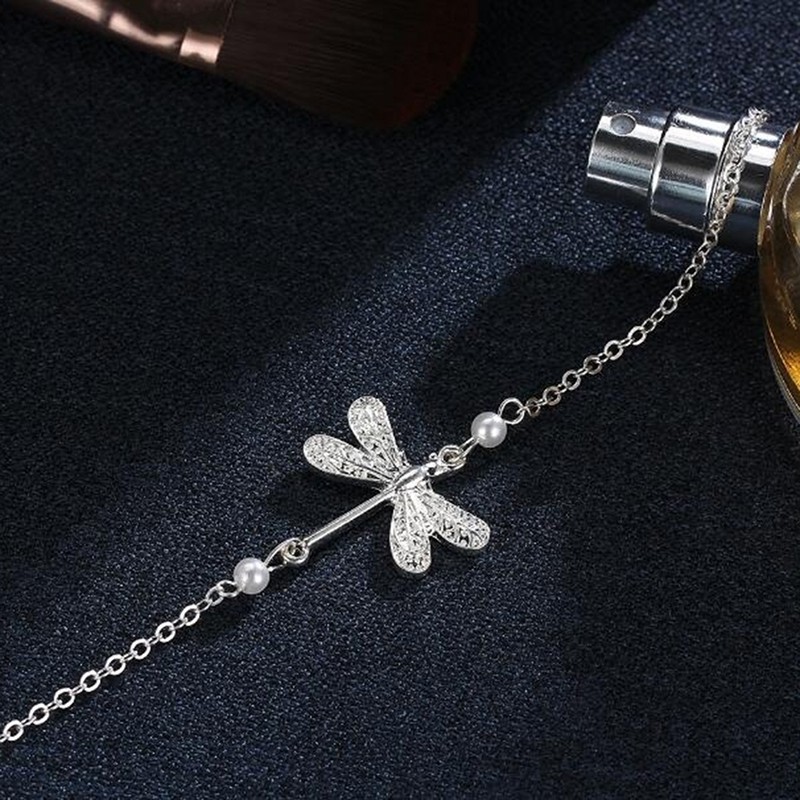 Lắc chân chuồn chuồn đính ngọc trai bạc | BigBuy360 - bigbuy360.vn