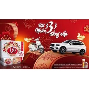 Bia Sài gòn 333 Mẫu hàng Tết có giật nắp trúng thưởng ô tô 330ml