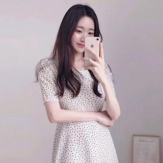 Đầm bi trắng cột nơ