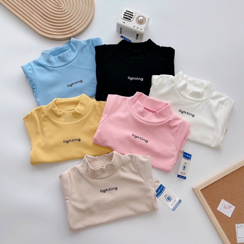 Áo giữ nhiệt cotton cổ cao bé trai/bé gái-Áo thu đông