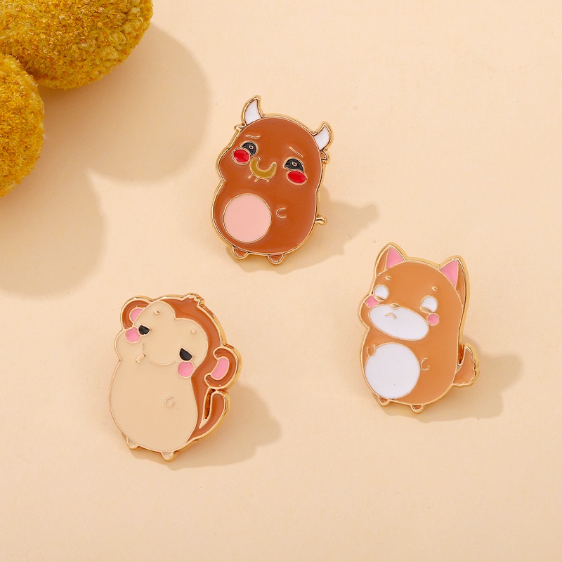 Huy Hiệu Cài Áo Hình Động Vật Hoạt Hình Ngộ Nghĩnh