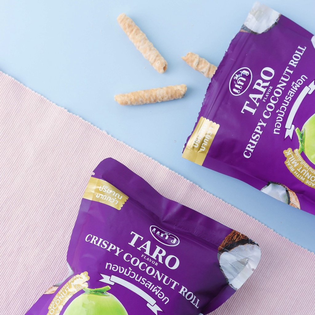 Bánh Cuộn Dừa Nhập Khẩu Thái Lan Vị Khoai Môn Túi Zip