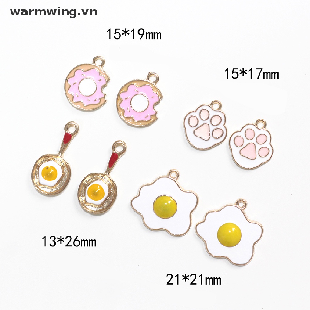 Set 10 Mặt Dây Chuyền Hợp Kim Kẽm Hình Móng Vuốt Màu Hồng Dễ Thương DIY