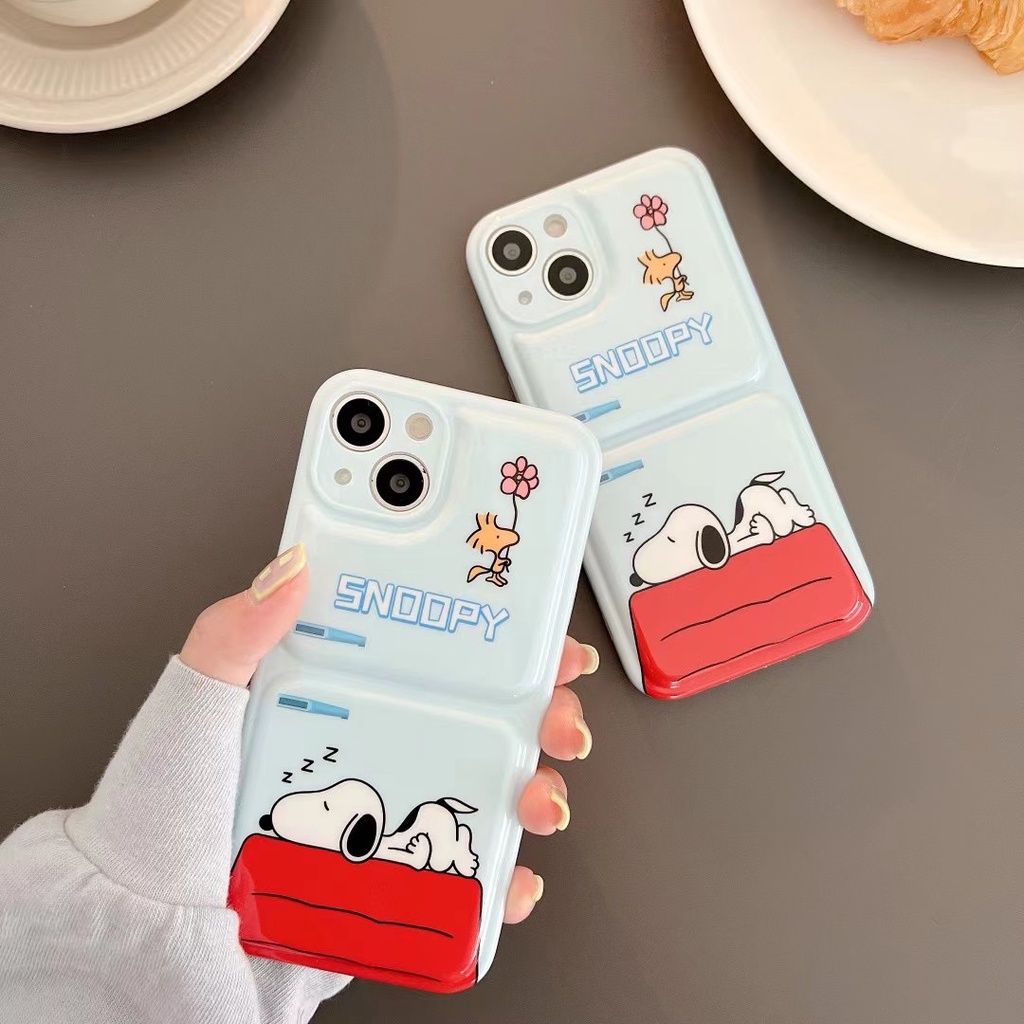 Ốp Điện Thoại Hình Snoopy 3D Cho iPhone 13 Pro Max 12 Pro Max 11 Pro Max XR X Xs Max