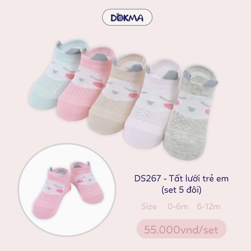 Set 5 đôi tất lưới Dokma hè cho bé 0-6/6-12M