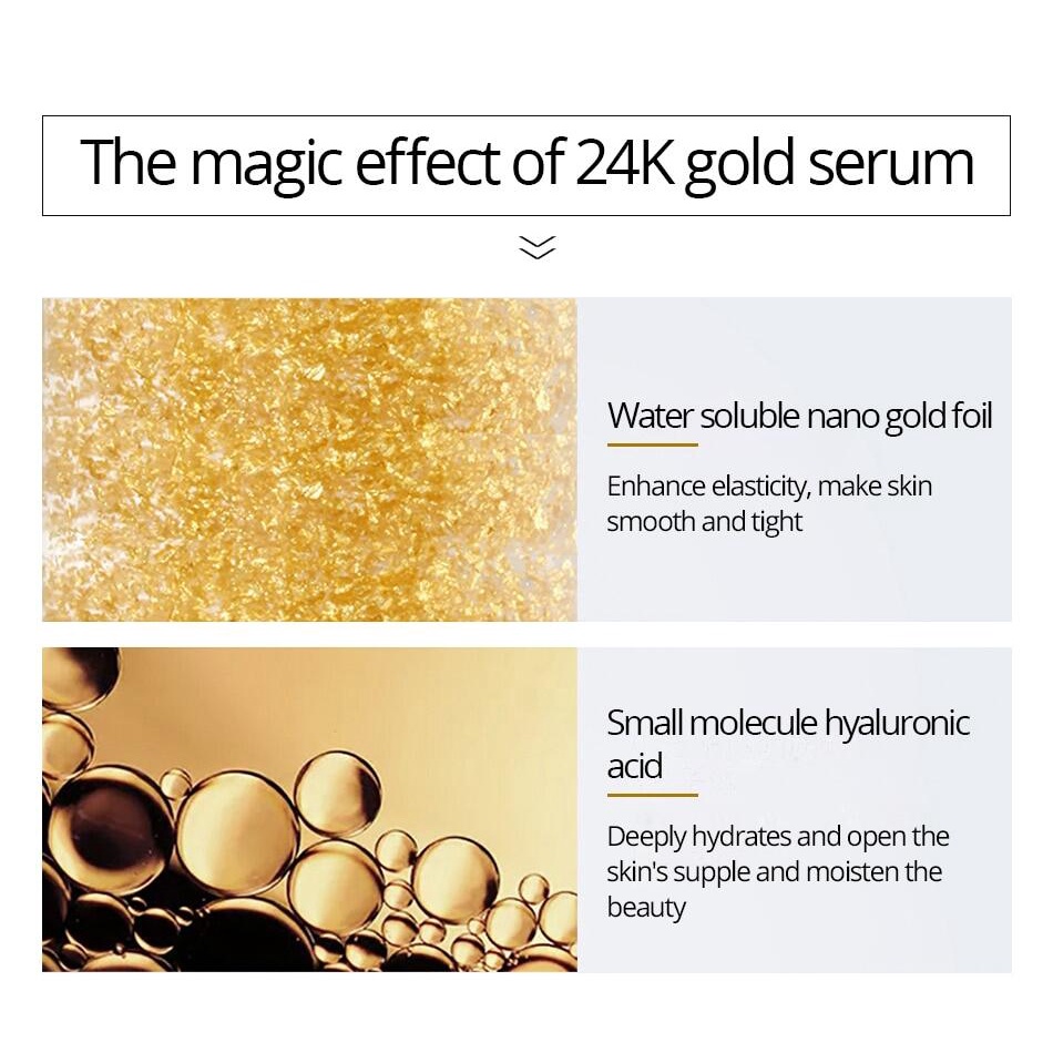 Tinh Chất Hyaluronic Acid Vàng 24k Chống Lão Hóa Và Cải Thiện Nếp Nhăn Làm Sáng Da