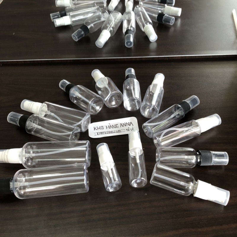 CHAI NHỰA XỊT SƯƠNG TRONG SUỐT 20ml / 30ml / 50ml / 100ml / 10ml  CHIẾT NƯỚC HOA - Lọ Chai Màu Nâu / Xanh chiết Mỹ phẩm