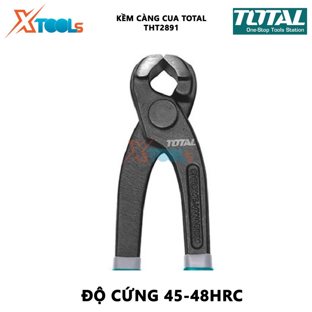 Kềm càng cua TOTAL THT2891 | Kìm càng cua đầu nhỏ Kích thước 9&quot; ,Thép Carbon, tay cầm cách điện cắt dây kim loại đồng, k