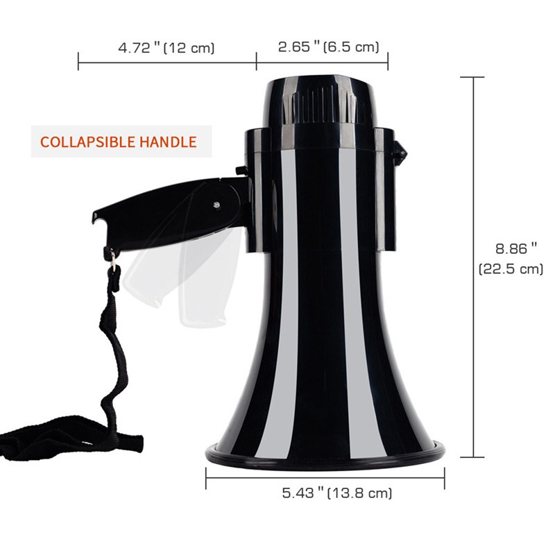 Loa Megaphone 30 Watt Cầm Tay Tích Hợp Micro Và Điều Khiển Âm Lượng Kèm Dây Đeo