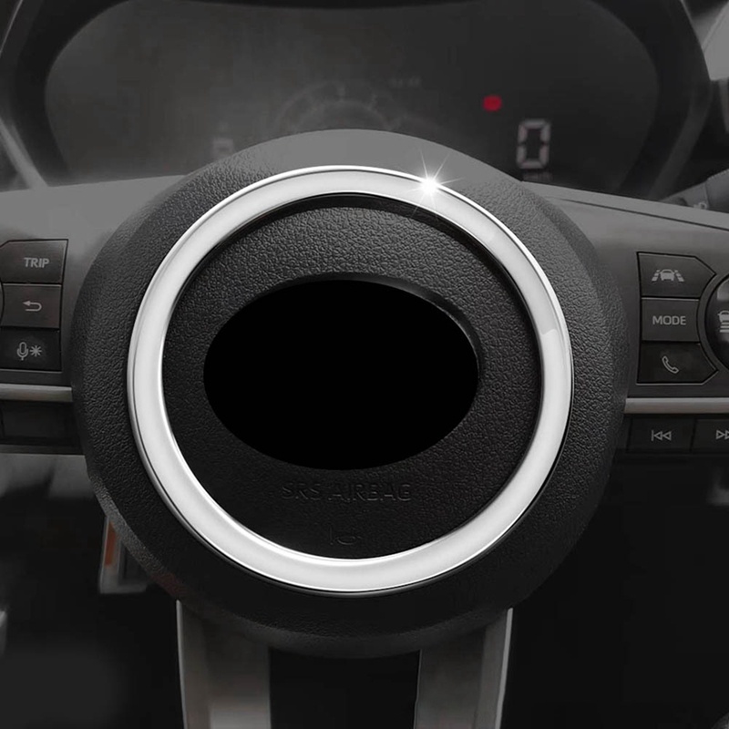 Khung Viền Trang Trí Vô Lăng Màu Bạc Cho Toyota Raize 2021 2022