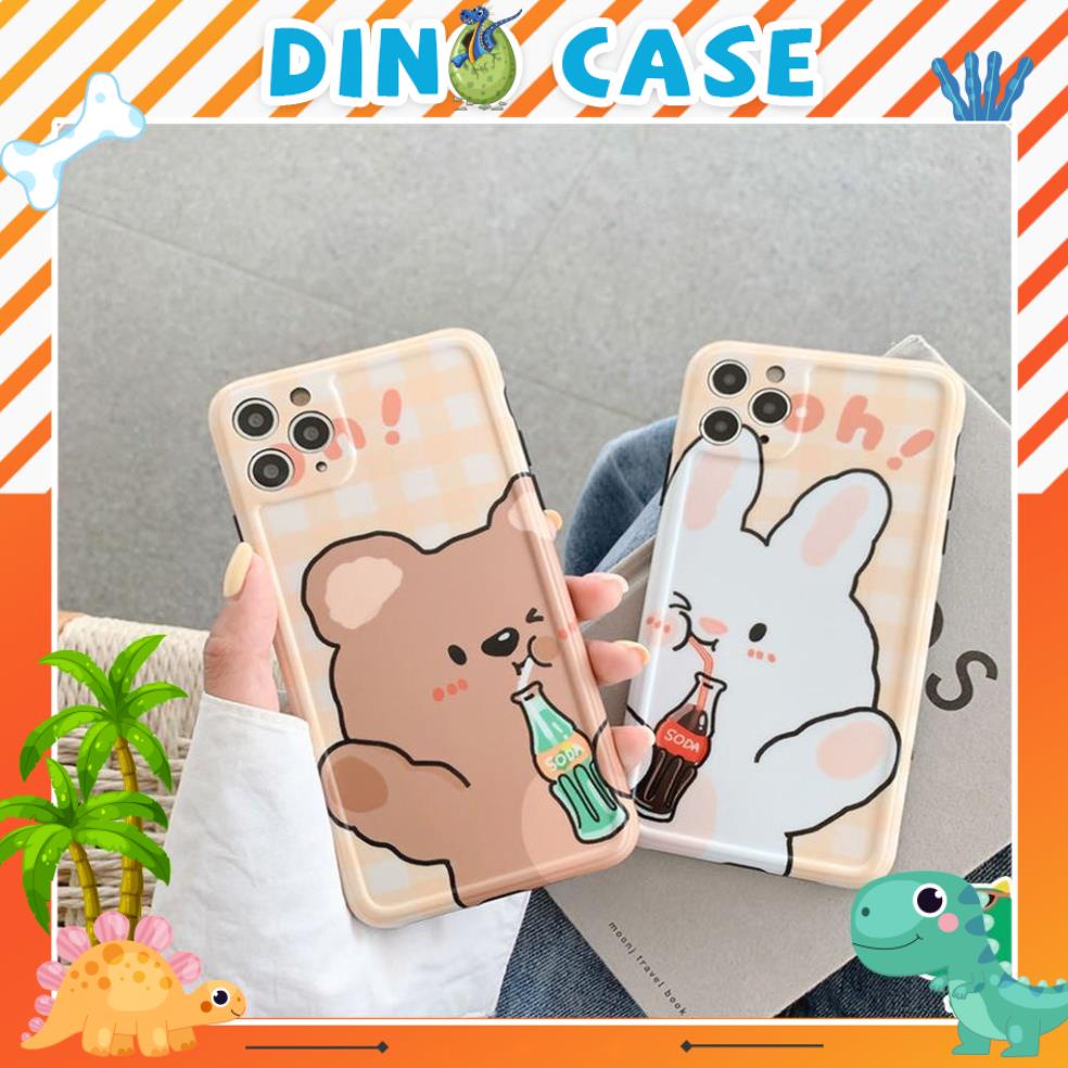 Ốp lưng iphone Gấu - Thỏ Soda IMD 6/6plus/6s/6s plus/6/7/7plus/8/8plus/x/xs/xsmax/11/11pro/11 promax DT06- Dino Case