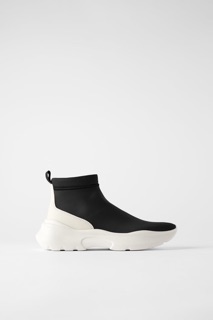 Boot thể thao vải kỹ thuật kiểu bít tất Zara authentic