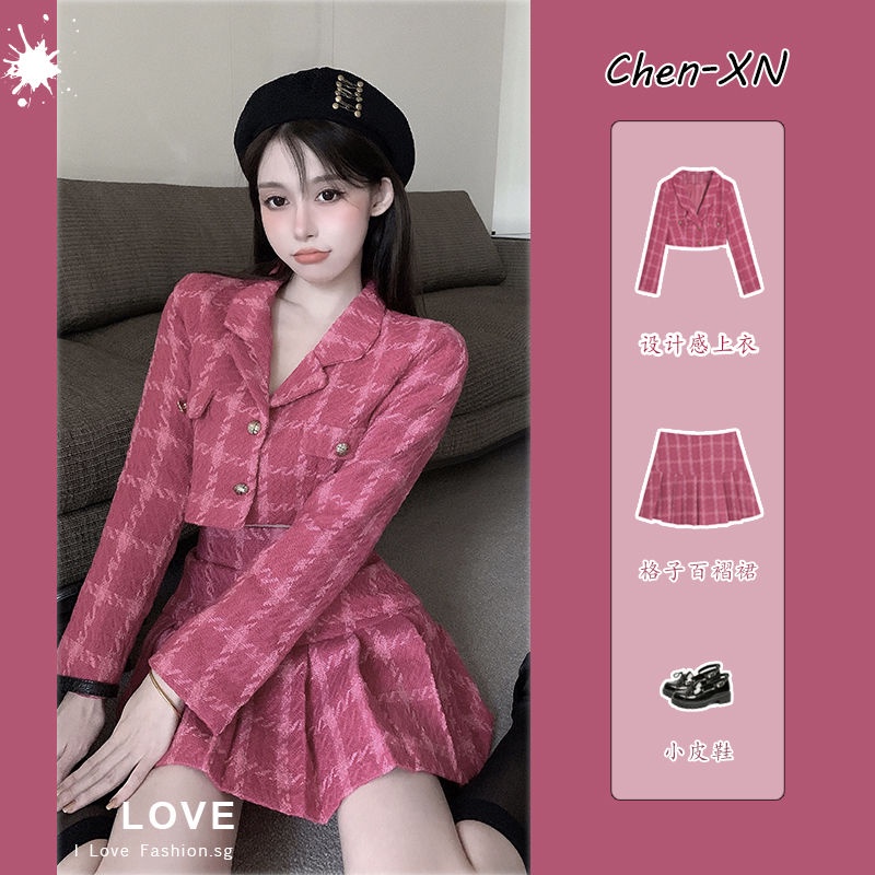 Bộ đồ thể thao áo khoác + chân váy ngắn ôm dáng thiết kế trẻ trung cho nữ