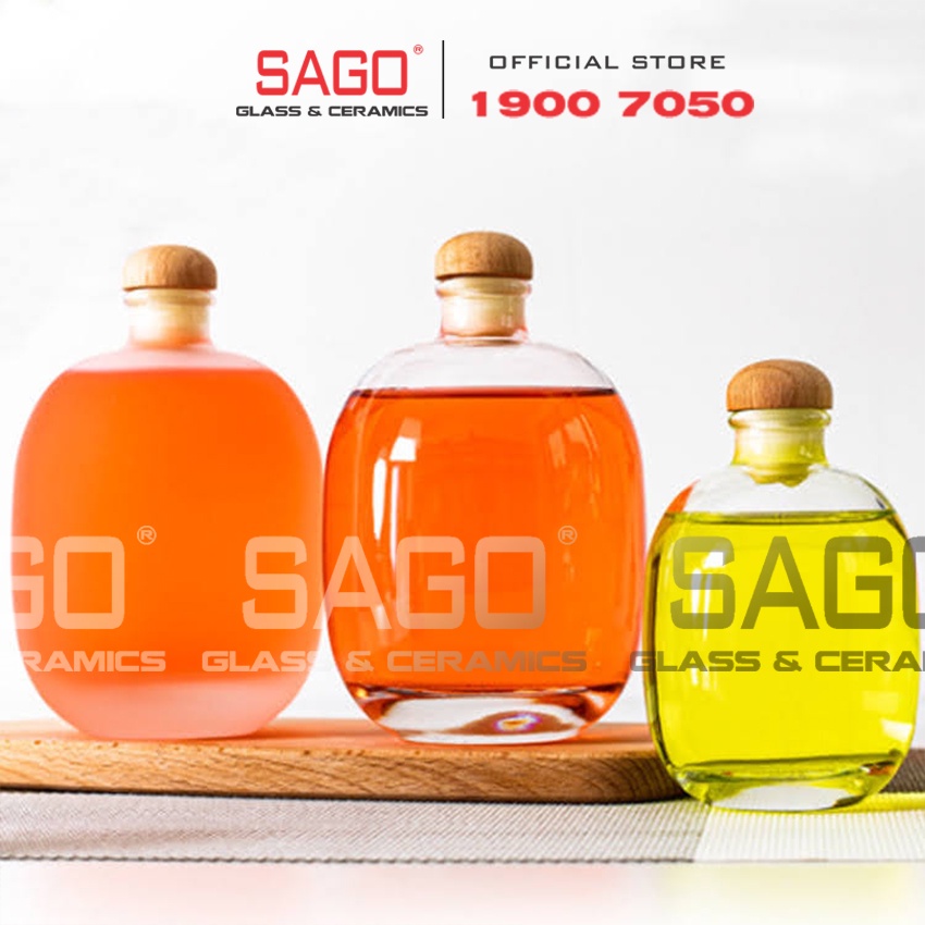 Bình Ngâm Rượu Thủy Tinh Bầu Nút Ấn 100ml , 250ml , 500ml | Tùy Chọn Dung tích