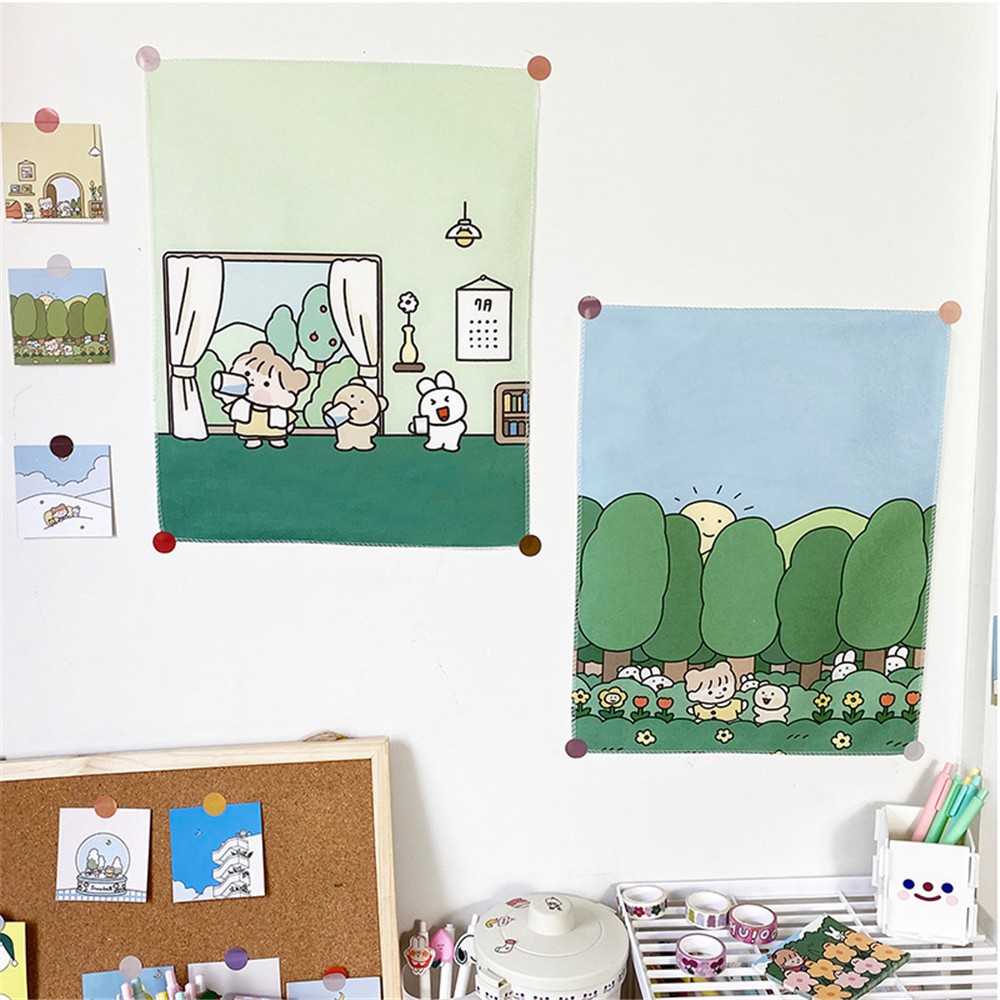 Tấm Vải Treo Tường Trang Trí Phông Nền Chụp Ảnh Hình Khu Rừng Hoạt Hình Dễ Thương Kiểu Hàn Quốc | BigBuy360 - bigbuy360.vn