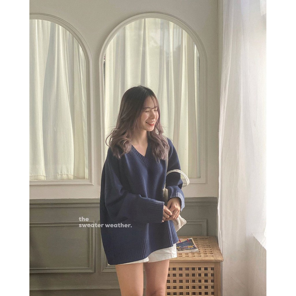 Áo len cổ v oversize AL8 | WebRaoVat - webraovat.net.vn