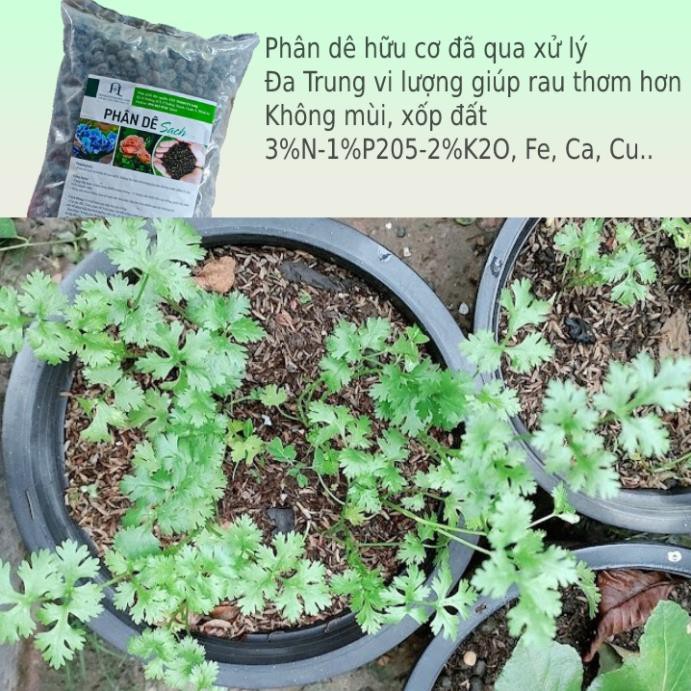 [Chất Mém Ngất-Giá Sập Sàn]350g phân dê hữu cơ đã qua xử lý trồng/bón lan, hồng, quả, rau; ít mùi, 3%N-1%P205-2%K2O