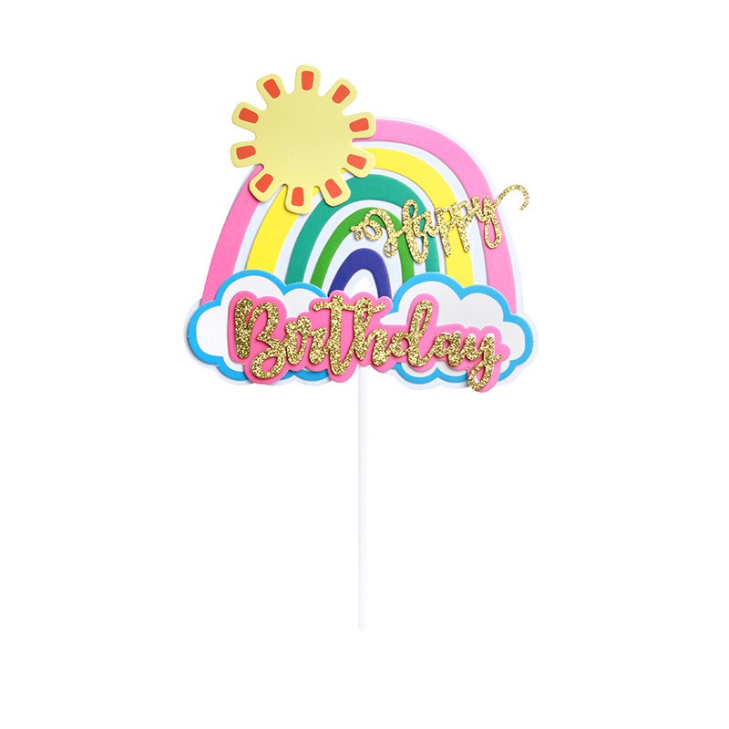 5 Que cắm HPBD cầu vồng mặt trời nhũ