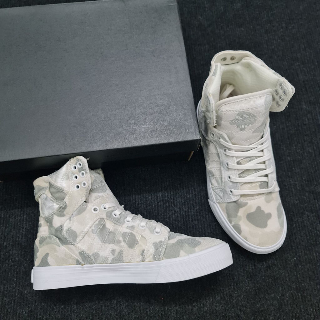 Giày Supra chính hãng cổ cao camo dành cho nữ