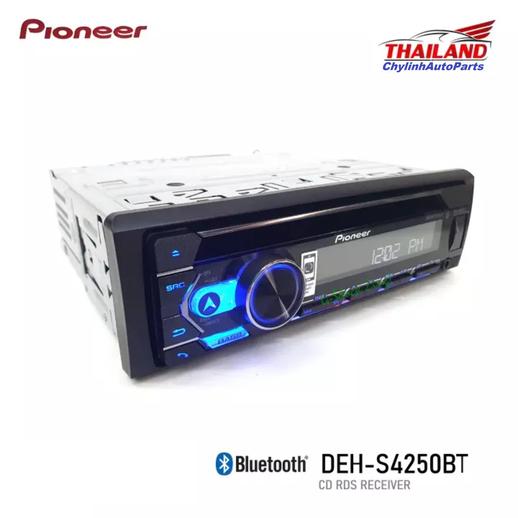 (Miễn phí lắp đặt tại Hà Nội và TP HCM) Pioneer DEH-S4250BT Bộ thu Radio/CD/AUX/Bluetooth khiển trực tiếp trên smatphone