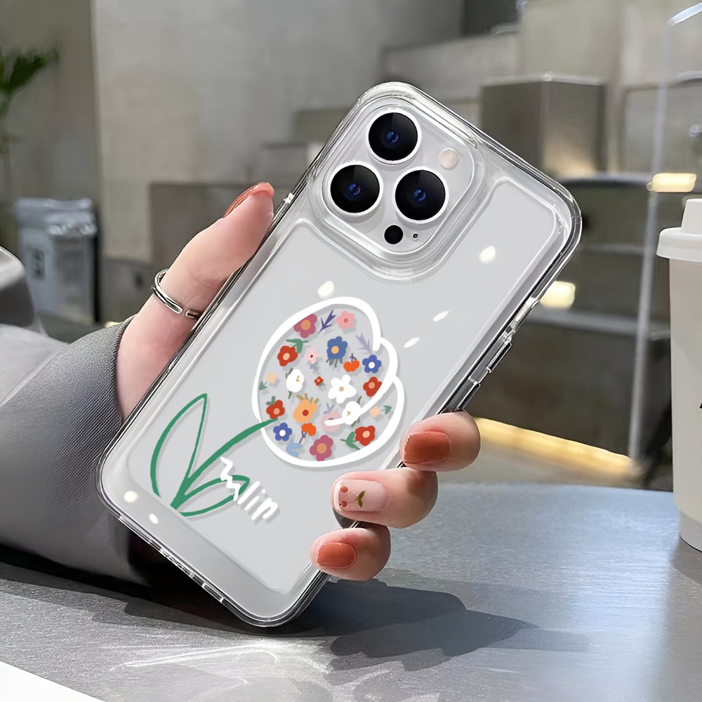 Ốp Điện Thoại Trong Suốt Hình Hoa Tulip Cho iphone 14ProMax 14Plus 13 11 12 7Plus X XR XS Max