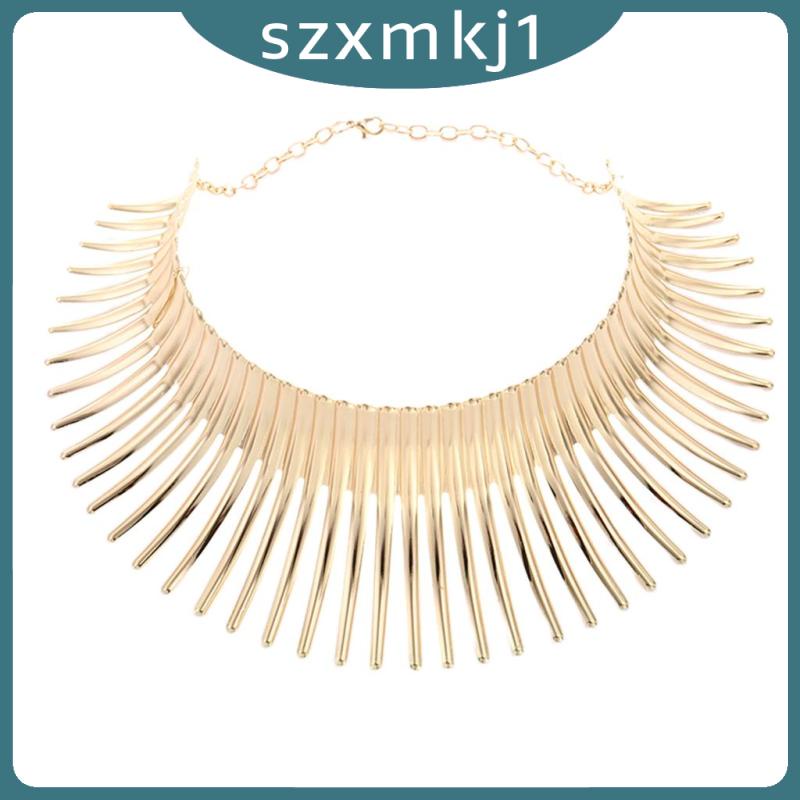 Vòng Cổ Choker Bản To Phong Cách Châu Phi Màu Vàng