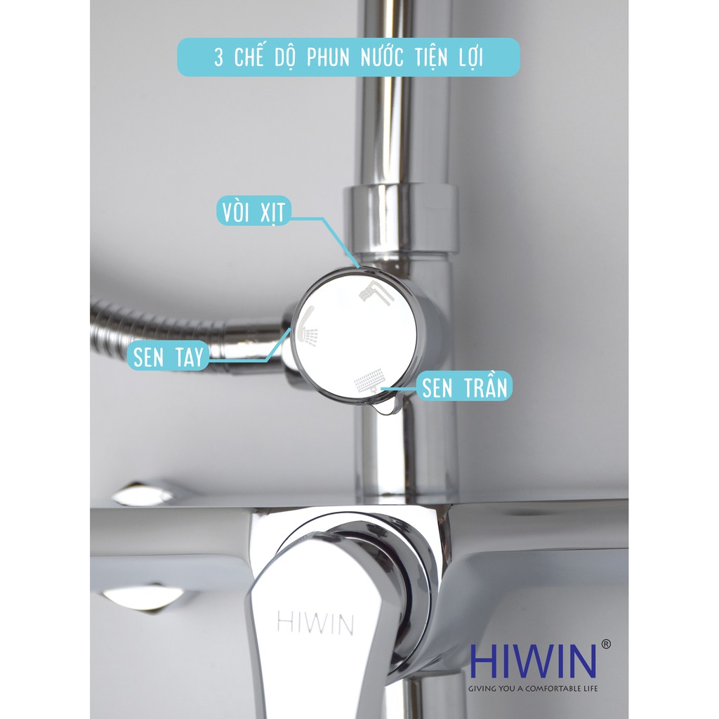 Vòi hoa sen đa năng tích hợp 3 đầu vòi Hiwin KF-117 cao cấp