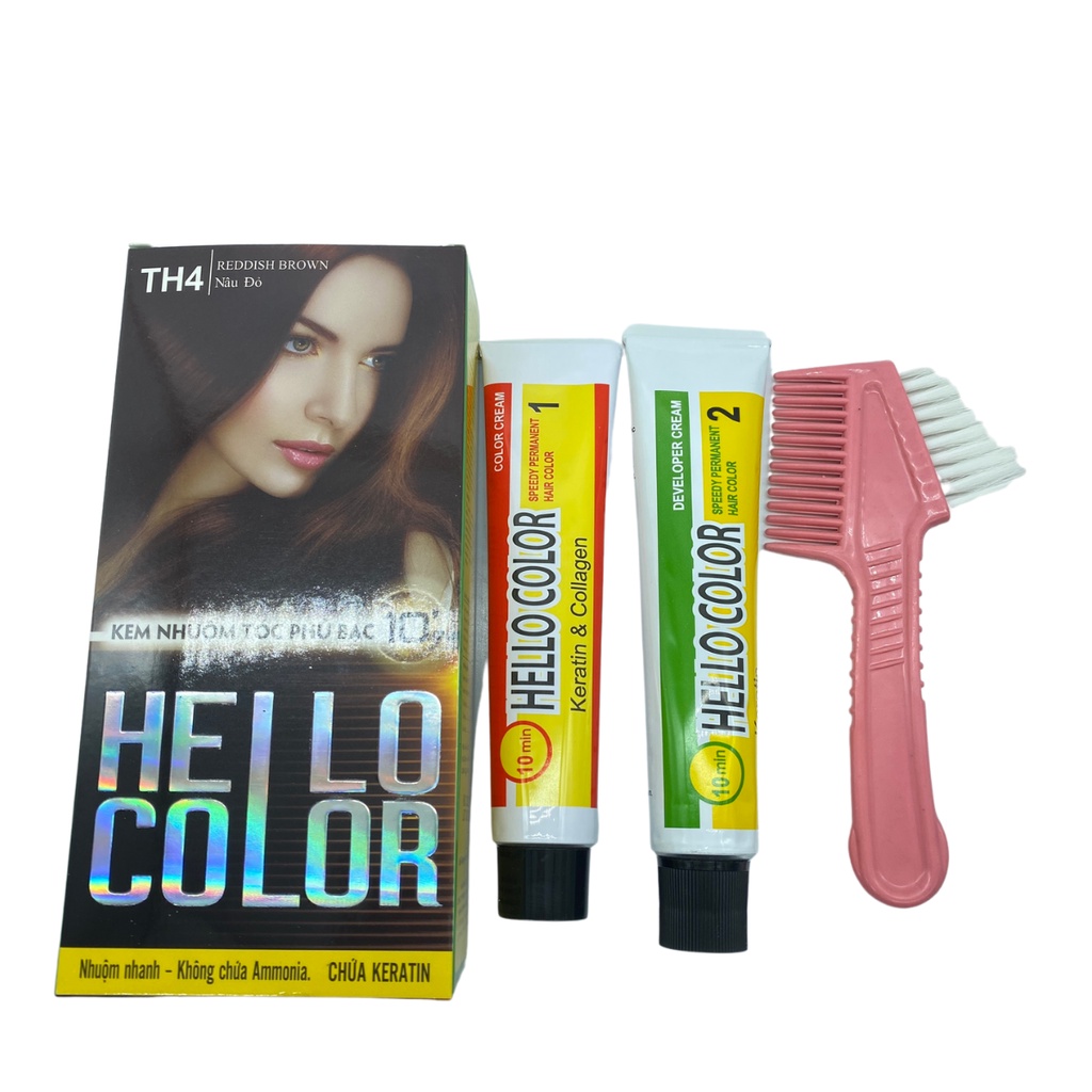 [HÀNG TỐT] KEM NHUỘM PHỦ BẠC CAO CẤP HELLO COLOR - 60ml x2