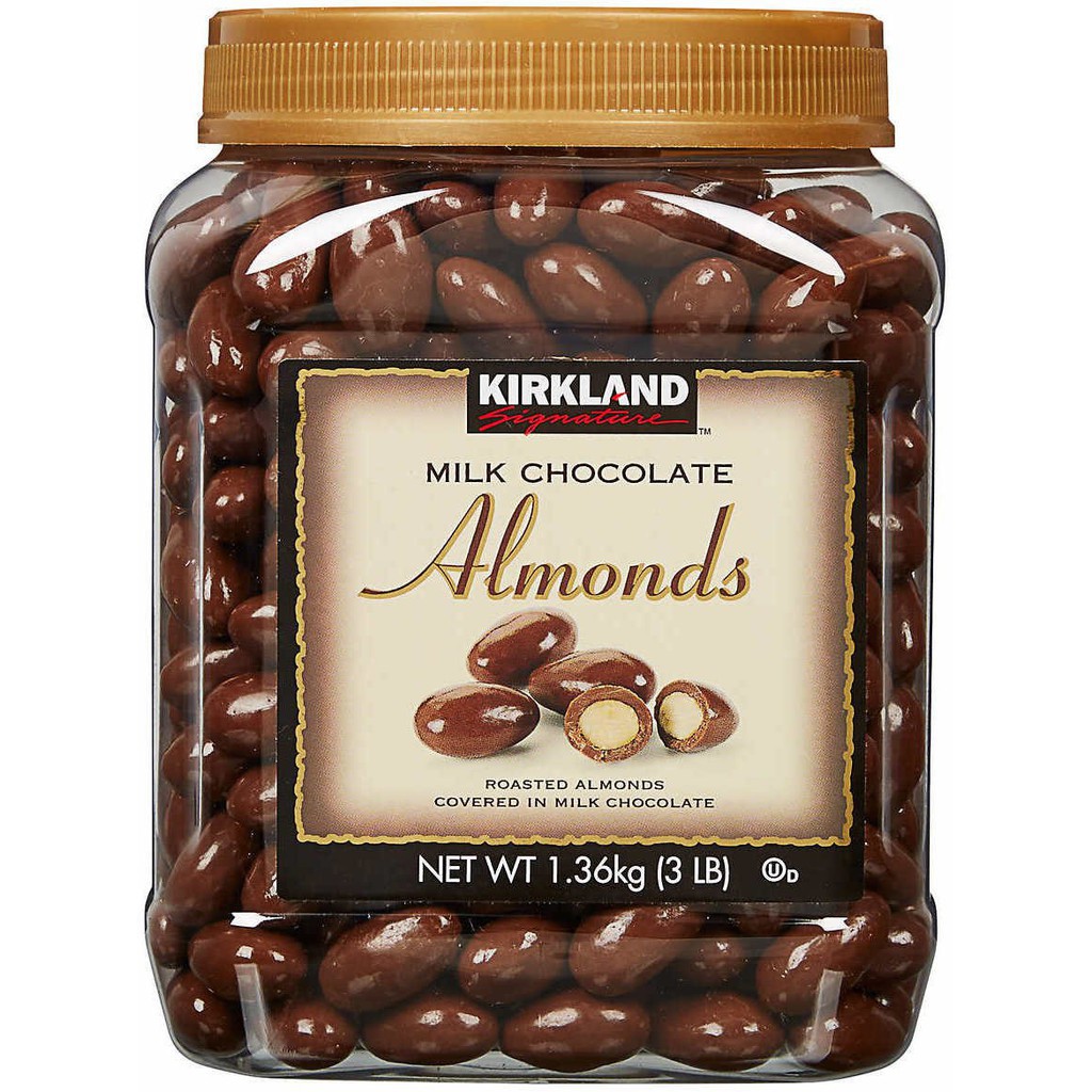 [HÀNG ĐẸP KHÔNG CHẢY] KẸO SOCOLA KIRKLAND SIGNATURE CHOCOLATE MILK ALMONDS RAISINS HẠNH NHÂN NHÂN NHO (CHUẨN USA)