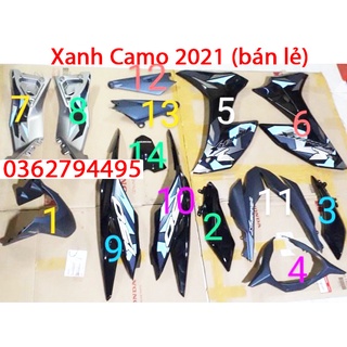 Dàn áo winner x xanh camo 2021 zin chính hãng honda