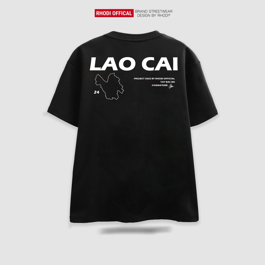 Áo thun local brand RHODI phông cổ tròn tay lỡ unisex nam nữ thế hệ genz Text Lào Cai