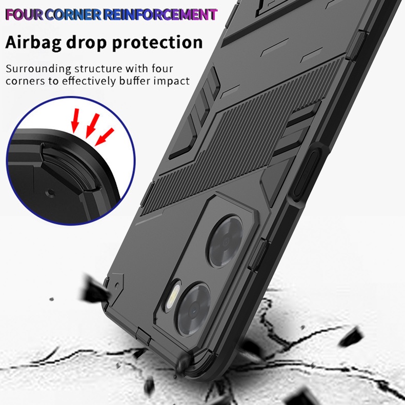 Ốp Điện Thoại Nhựa Cứng Chống Sốc Có Giá Đỡ 3D Bảo Vệ Cho Oppo A57 A77S 2022 4G OppoA57 4G A 57