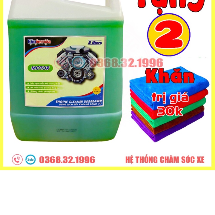 (Giao nhanh) Dung Dịch Rửa Khoang Động Cơ, Khoang Máy - Hóa Chất Rửa Khoang Máy Ô Tô - Xe Máy Motor Ekokemika 5L (chính