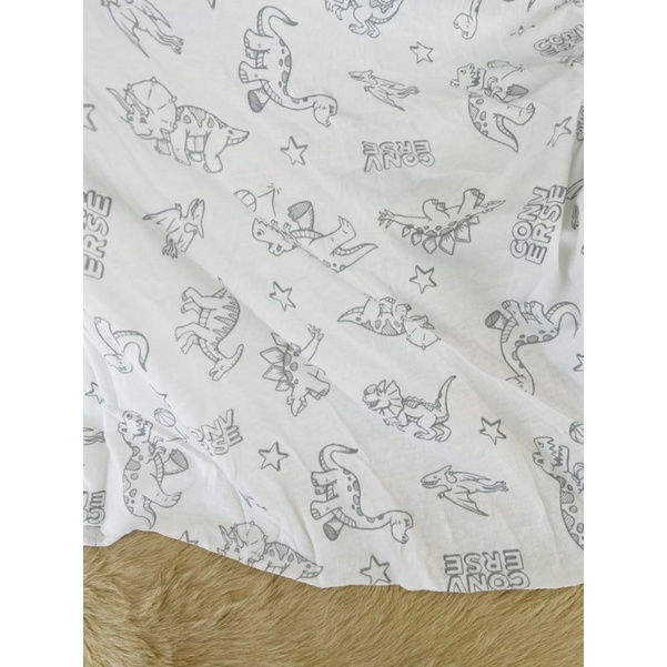 Vải thun cotton 2c hình khủng long