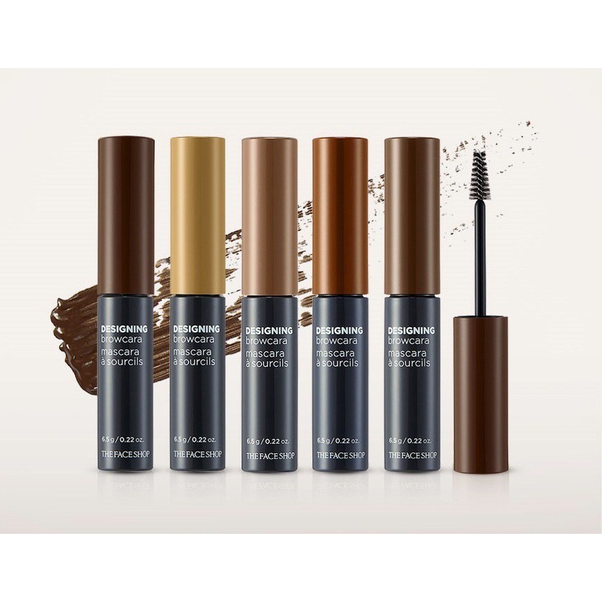 [Nhiều Tone Màu] Mascara Định Hình và Tạo Màu Chân Mày The Face Shop Designing Browcara 6.5g (Vacosi_Officialstore)