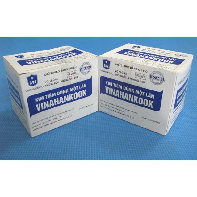 ĐẦU KIM TIÊM/ KIM LẤY THUỐC CÁC SỐ 18/20/23/25 CHÍNH HÃNG VINAHANKOOK HỘP 100 KIM