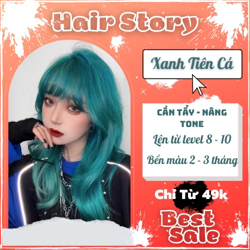 Thuốc Nhuộm Tóc Màu Xanh Tiên Cá Cần Tẩy | Storyhair, Storyhairs