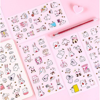 BỘ 6 TỜ STICKER DÁN NHIỀU MÀU HOẠT HÌNH SIÊU DỄ THƯƠNG