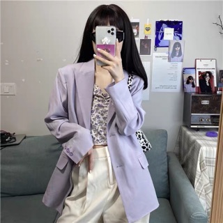 ORDER Áo khoác Blazer ulzzang Hàn, Áo Blazer màu tím/ màu pastel mặc Hè Thu  💜